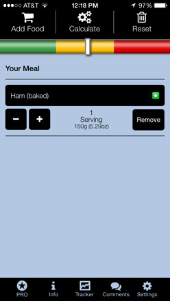 Screen shot from the app