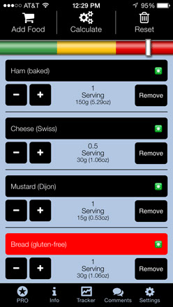 Screen shot from the app