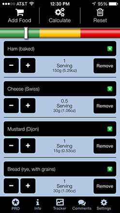 Screen shot from the app