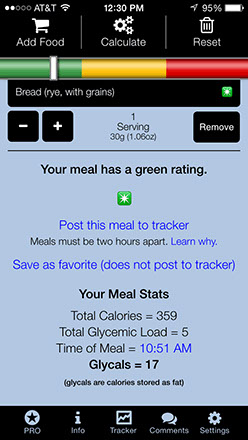 Screen shot of the app